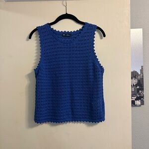 GAP Royal Blue Crochet Tank Top